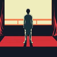 Solitary Figure A Stage of Reflection vector