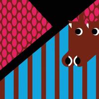 Abstract Horse Head in Geometric Pattern vector