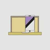 Laptop and Smartphone Mobile Productivity Setup vector