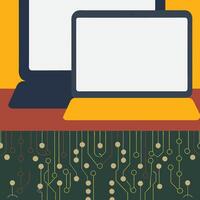 Digital Devices Circuit Board Technology vector