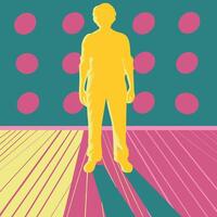 Abstract Figure in Colorful Room vector