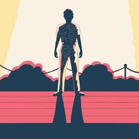 Silhouette of a Man on a Platform vector
