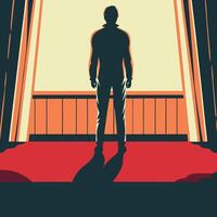 Silhouette of a Man at a Window vector
