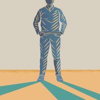 Standing Figure, Shadow, Abstract Art vector