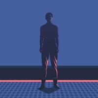 Solitary Figure in a Retro Setting vector