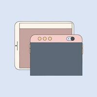 Tablet and Smartphone Screen Display Mobile Device Technology vector