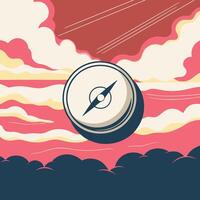 Finding Your Direction A Compass in the Clouds vector