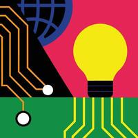 Global Innovation Connecting Ideas Through Technology vector