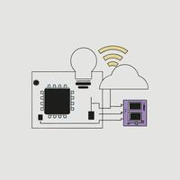Cloud Computing, Wireless Technology, Circuit Board, Data Storage, Innovation vector