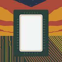 Abstract Landscape with Geometric Frame vector