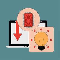 Downloadable Innovation Microchip Technology and Ideas vector