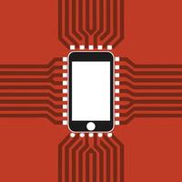 Mobile Technology and Circuit Board Integration vector