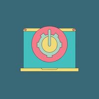 Laptop Power Management System Optimization Efficiency vector