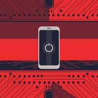 Smartphone Power Down Circuit Board Technology and Device Shutdown vector