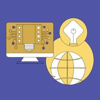 Global Innovation Computer Technology and Ideas vector