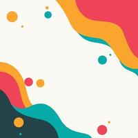 Colorful Abstract Curvy Water Fluid Liquid Frame Background with White Empty Blank Space vector