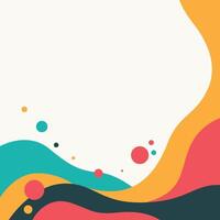 Colorful Abstract Curve Water Fluid Liquid Frame Background with White Empty Blank Space vector