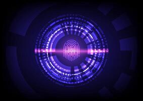 Abstract background with fingerprint and hud dashboard vector