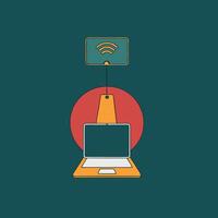 Wireless Laptop Connection Setup Guide vector