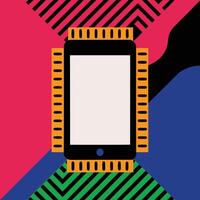 Mobile Device, Geometric Design, Abstract Art, Smartphone, Technology, Digital, Screen, Colors, Pattern, Illustration vector