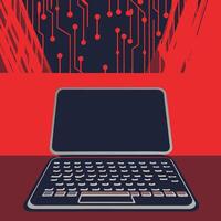 Digital Circuitry Laptop and Network Connections vector