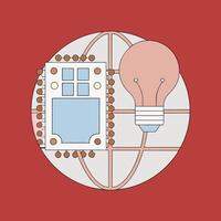 Global Innovation Microchip Technology and Bright Ideas vector