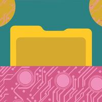 Digital Data Storage Abstract Circuit Board Design vector