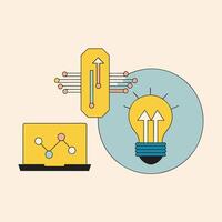 Data-Driven Innovation Insights, Growth, and Technological Advancement vector