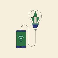 Mobile Wireless Idea Innovation Connecting Concepts to Network vector