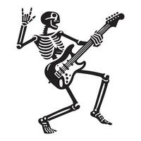 Skeleton with Guitar Design Concept vector