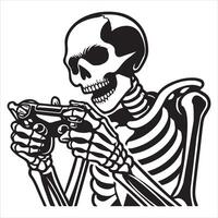 Gamer Skeleton Character Design vector