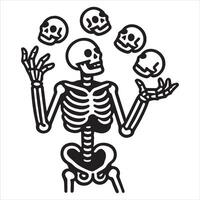 Skeleton Balancing Juggling Art vector