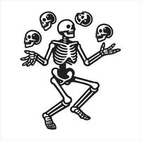 Skeleton Juggling Bones Design vector