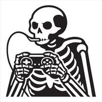 Digital Gamer Skeleton Illustration vector