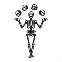 Skeleton Performing a Juggling Act vector