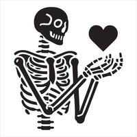 Heart Held by the Undead Skeleton vector