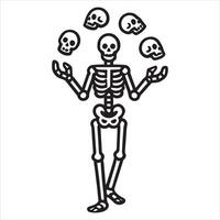Juggling Skeleton in Action Design vector