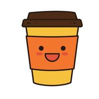Smiling Coffee Cup Design with a Sweet and Friendly Vibe vector