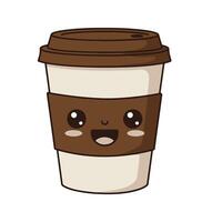 To-Go Coffee Cup Art with a Fun and Friendly Expression vector