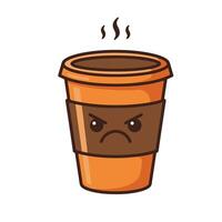 Adorable Coffee Cup with a Friendly Expression and Lid vector