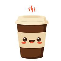 Smiling Coffee Cup Illustration for Fun and Playful Designs vector