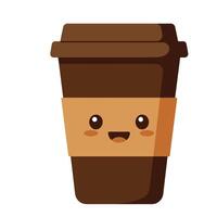 Smiling Coffee Cup with a Cheerful and Adorable Design vector
