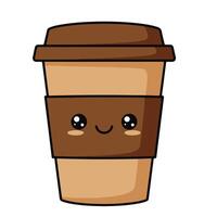 Smiling Coffee Cup Art with a Cheerful Cartoon Expression vector