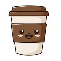 Smiling Coffee Cup with a Cheerful and Adorable Appearance vector