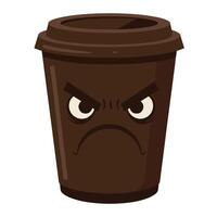 To-Go Coffee Cup with a Sweet Smile and Cheerful Expression vector