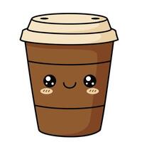 Cute Coffee Cup Design with a Happy and Friendly Face vector