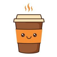 Smiling Coffee Cup Illustration with a Cheerful and Sweet Style vector