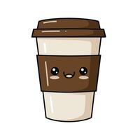 Smiling Coffee Cup with a Cute and Happy Cartoon Design vector