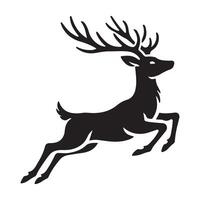 Leaping Deer Silhouette with Majestic Antlers vector