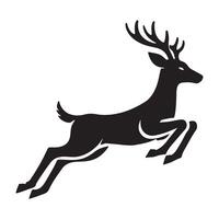 Dynamic Jumping Deer Silhouette in Motion vector